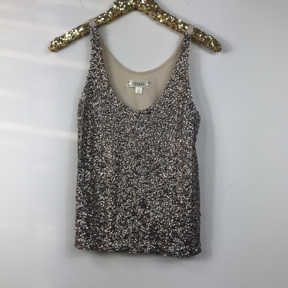 NWOT Gold Sequin Tank Top - Picture 4 of 5